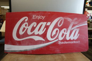 Large Coca Cola Corrugated Plastic Sign 20 1/2' X 43 1/2'