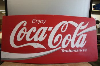 Large Coca Cola Corrugated Plastic Sign 20 1/2' X 43 1/2'