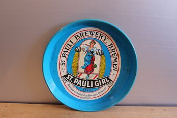 St. Pauli Girl Tin Tray 12' Diameter