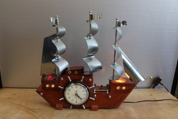 Tall Ship Lighted Clock