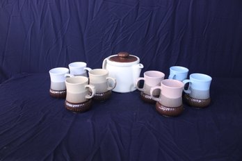 Coffee Cups & Pot 11 Pieces