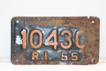 License Plate Public Utilities 10430 RI 55 8 1/2' X 4 3/4'