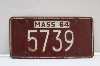 License Plate 5739 Mass 64 12' X 6'