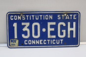 License Plate 130 EGH CT 91 12' X 6'