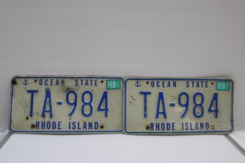 License Plates TA 984 RI 98 12' X 6' (2)