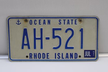 License Plate AH 521 RI 97 12' X 6'