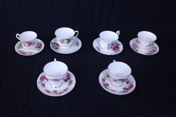 6 Rose Tea Cups No Chips Or Stains