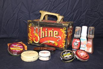 Shoe Shine Box Shine 5 Cents With Everything Inside 11' X 6' X 7'