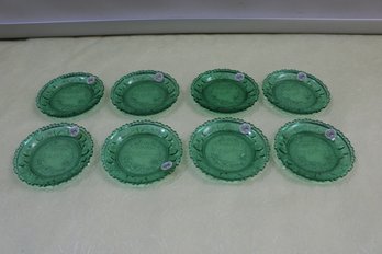 Pairpoint Glass Company, Sagamore Mass Boston Pops Glass Cup Plates 8 Pieces