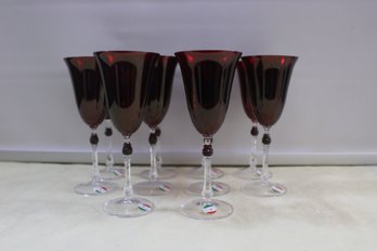 Ruby Wine Glasses Made In Italy 9 1/4' X 4' 10 Glasses