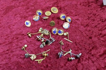 Mixed Jewelry Lot Mostly Tie Tacks And Lapel Pins