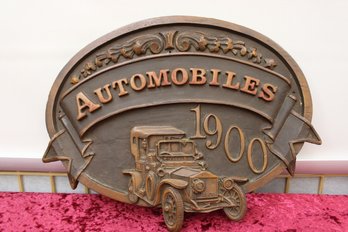 1970s Wall Plaque Automobiles 1900 15 1/2' X 12'