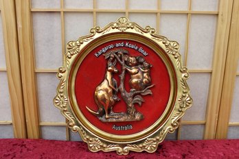 Kangaroo And Koala Bear Australia Wall Plaque 10' Diameter