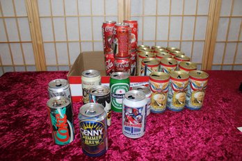 Assorted Cans Including John Adams Coke Classic Coca Cola Coors Pepsi (14 Cans)