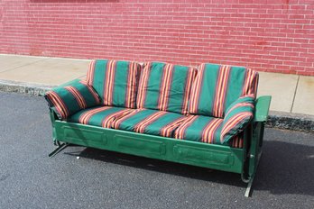 1950s Glider With Original Cushions New Custom Covers 26' H X 77' W X 30' Depth 16' To Seat