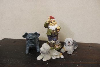 Garden Figures Gnome Pig And Dogs
