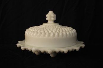 Westmoreland Hobnail Milk Glass Cheese Dish With Lid 4 1/4' X 7'
