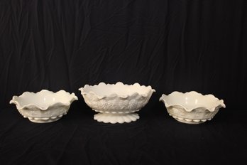 Westmoreland Serving Bowls 2 Round Bowls And 1 Oval Serving Dish