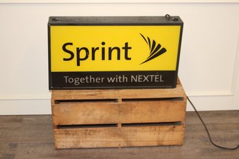 Lighted Sprint Sign - Two Sided - With Pull Switch - Tested - Works - 25' Long X 13 1/2' High X 4' Deep