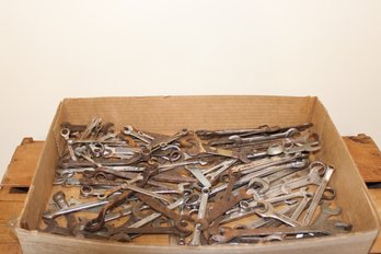 Box Lot Of Assorted Wrenches Approximately 100 Pieces