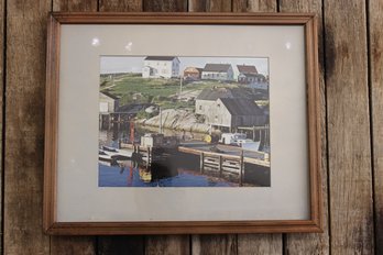 Fishing Dock Nova Scotia Photograph Very Sharp Matted And Framed 21 1/2' X 17 1/2'