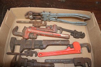 Lot Of Ten (10) Pipe Wrenches