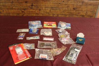 New In Package 15 Plus Key Chain Lot, Etch A Sketch, Rudolph, Snowman, Calculator, And Other