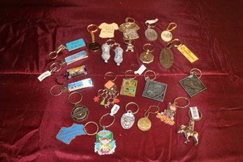 Lot Of 20 Plus State Souvenir Key Chains