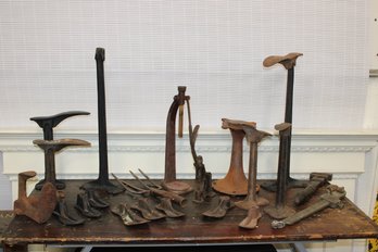 Cobbler/cast Iron/heavy Lot - 27 Pieces Includes Cobbler's Anvil - Over 100 Pounds