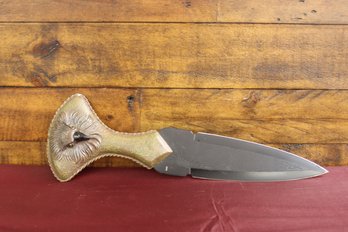 Owl Faced Dagger With Scabbard 14' Total Length 8' Blade