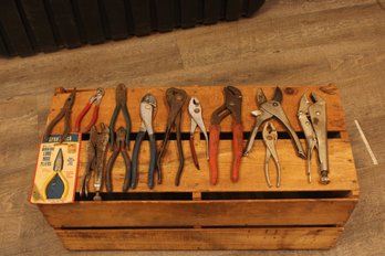 Adjustable Wrench & Plier Lot - 13 Pieces