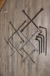 Tire Iron Lug Wrench Lot - Ten (10) Pieces Total