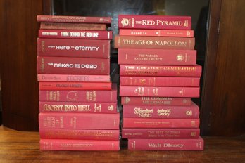 25 Red Vintage Books Approximately 8-9' Tall All Very Clean & Free Of Mildew