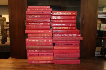 32 Red Vintage Books Approximately 8-9' Tall All Very Clean & Free Of Mildew