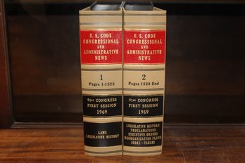 US Code Congressional And Administrative News 1969 2 Volume Set All Very Clean & Free Of Mildew