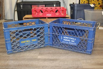 Lot Of Three Crates -Two (2) Honeywell Farm Crates & One (1) Coca-Cola Crate