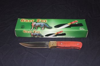 Gray Fox 8 1/4' Overall Stainless Steel Knife Autumn Second Cut Bone Handle With Sheath