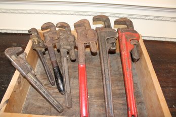 Pipe Wrench Lot - All American Made - Mostly Ridgid 18's To 10's
