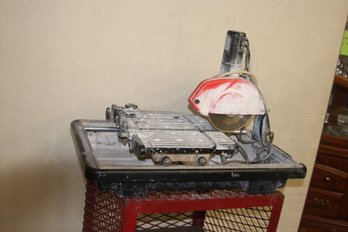 Husky Tile Saw With Water Tank, Diamond Blade And Water Pump Tested Works Perfect