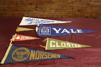Vintage Felt Pennants Palmer Panthers Yale Univ Of Idaho Demarest Closter Norsemen (6)