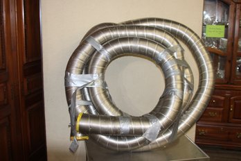Huge Roll Of Heavy Gauge Aluminum Flexible 5' Pipe Somewhere Between 30-50Ft Both Ends Are Factory