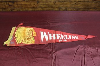Vintage Felt Pennant Wheeling W. VA 25 1/2'