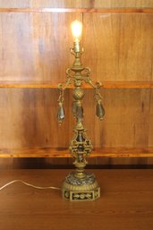 Brass And Marble Lamp 31' Tall Overall, The Base Is 8' X 8'