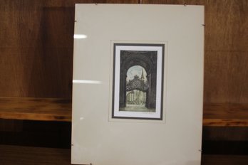 Gate Of The Imperial Palace Vienna Signed Etching Vintage Joseph Eidenberger 15' X 12'