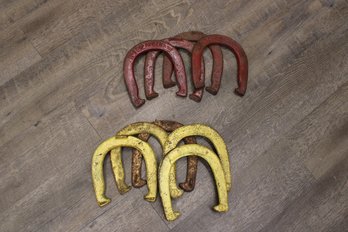 Nine (9) Horseshoes - Four Red & Five Yellow