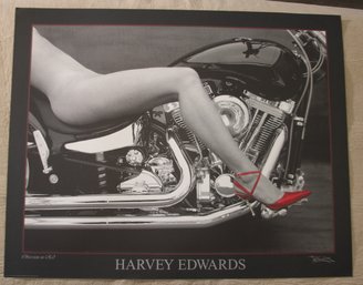 Harvey Edwards Hand Signed Print Obsession In Red 25' X 31 3/4'