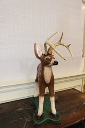 Young Buck, Cementatious Art With Genuine Antlers!