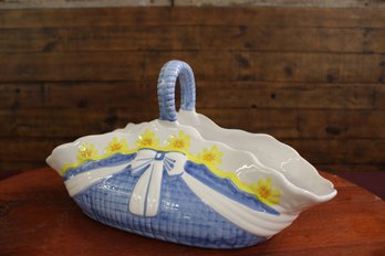 Ceramic Basket Flowered Madeira Portugal