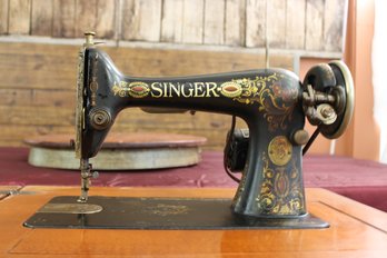 Singer Sewing Machine G1573004 1950 Cabinet 1910 Machine With Paperwork Works