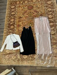 Talbots Size 12 Eyelet Jacket, Purse, Joans Studio Sift Dress Black Size 14, R&M Richards, 2piece Dress Size 8